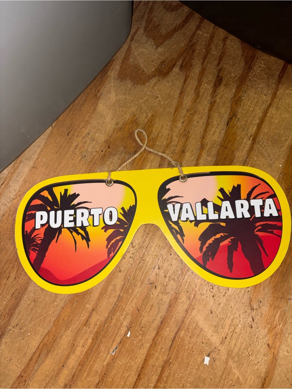 Puerto Vallarta Yellow Sunglasses Party Sign